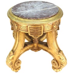 French Giltwood Pedestal or Stool