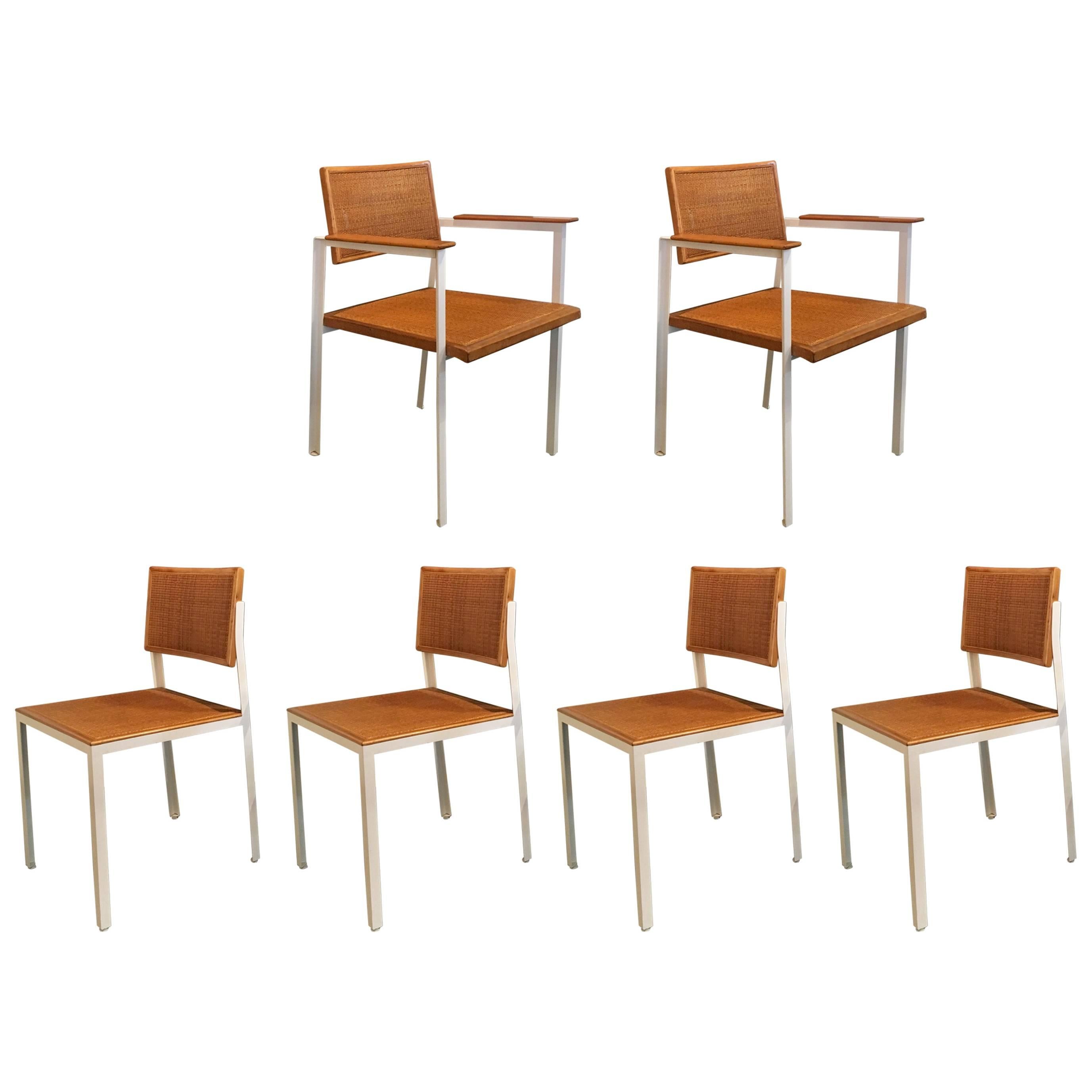 George Nelson Steel Frame Chairs, Set of Six, Herman Miller 1952
