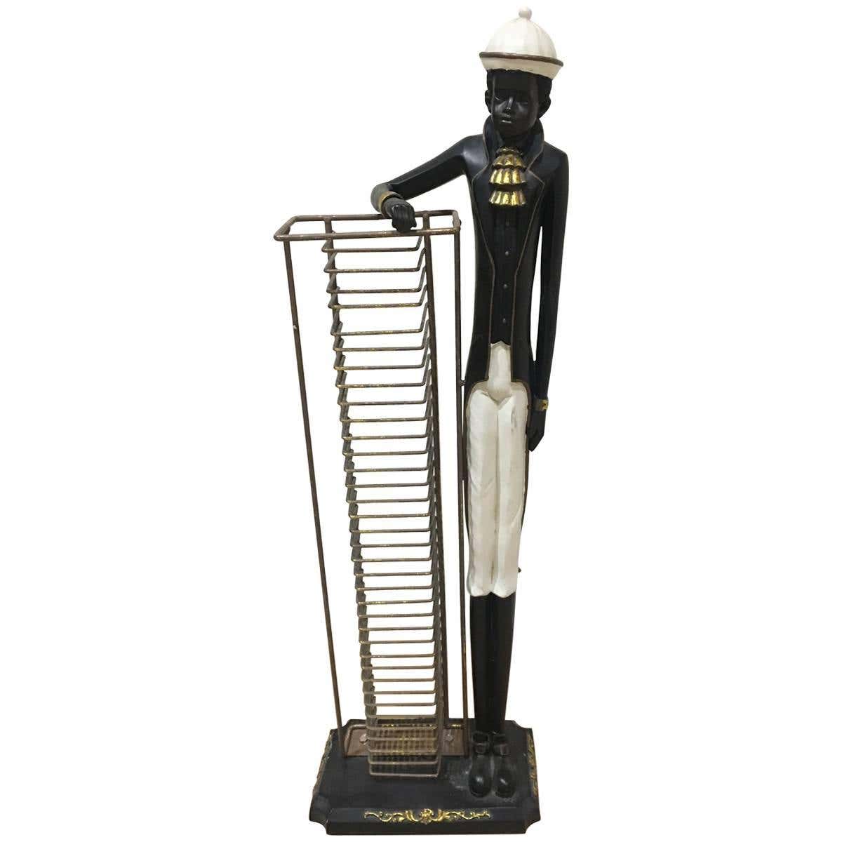 Wooden Design CD Storage Rack Standing Man at 1stDibs | compact disc ...