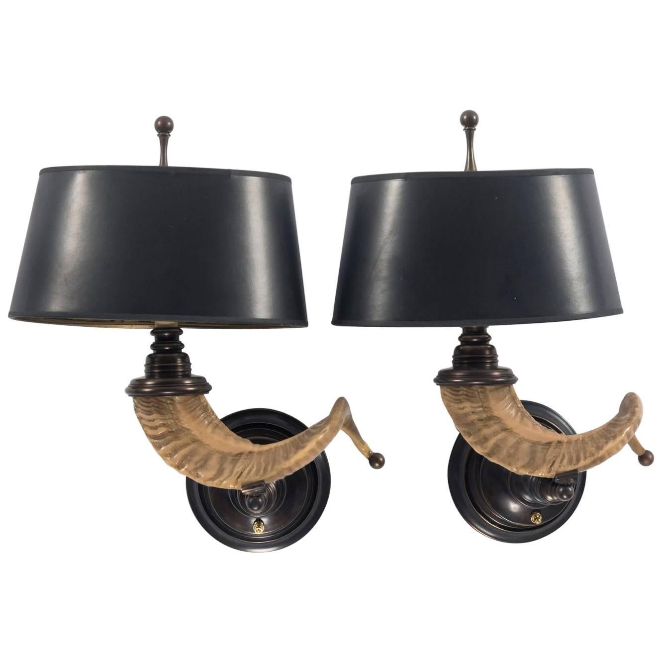 Pair of Vintage Horn Style Sconces