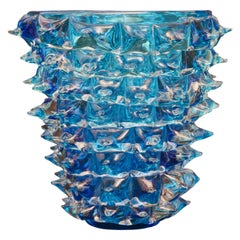 1980 Murano Water Sea Color Round Italian Vases