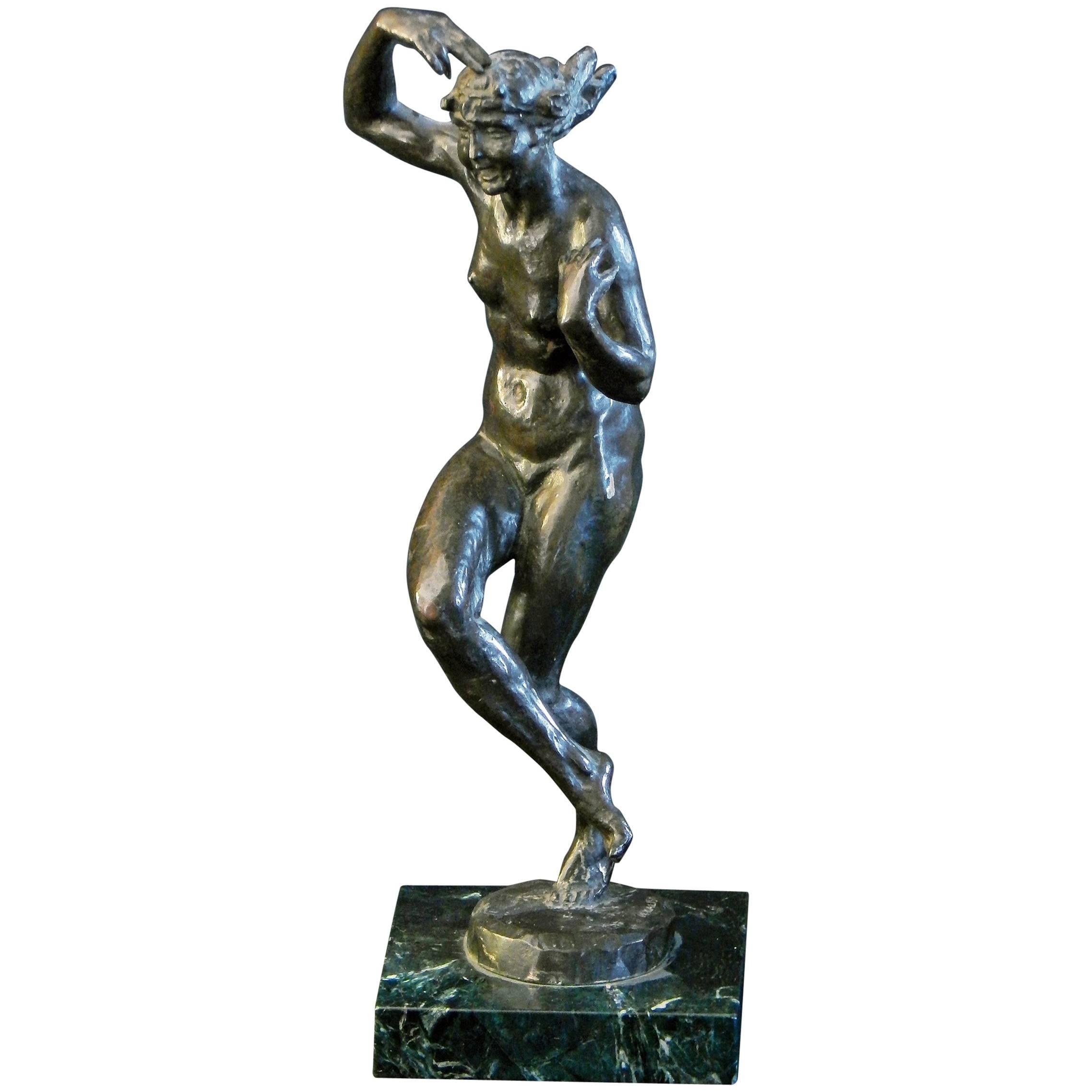 "Nude Dancer, " Rare Art Deco Bronze Sculpture of Nude Female by Max Kalish