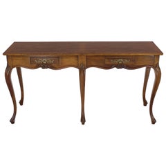 Baker Two-Drawer Walnut Console Table