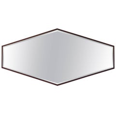 Lovely Mid-Century Modern Walnut Diamond Shaped Mirror