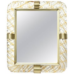 Italian Murano Vintage Glass and Brass Picture Frame