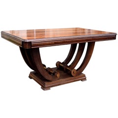 1930s Art Deco Solid Walnut Dining Table