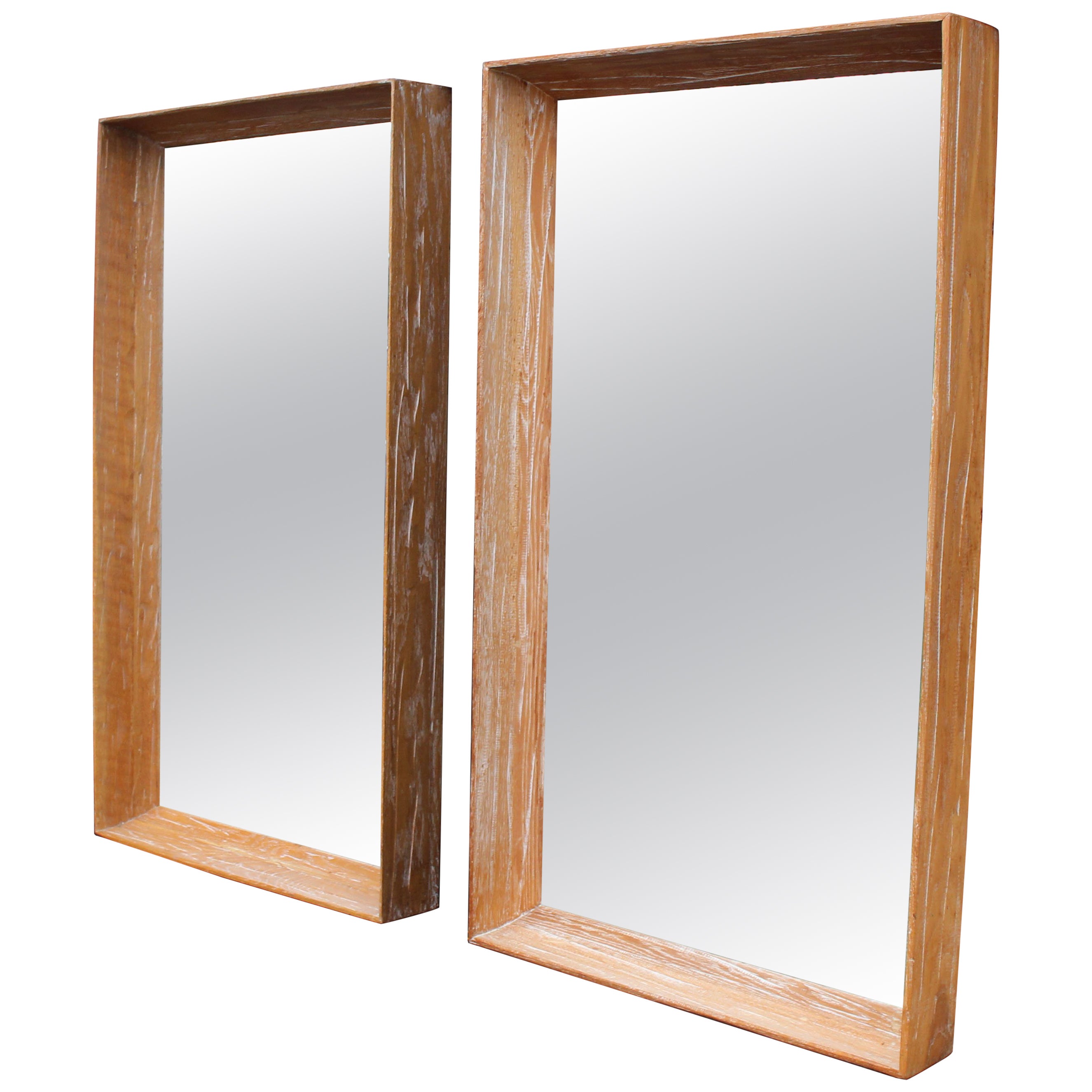 Limed Oak Framed Mirror For Sale at 1stDibs