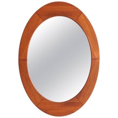 Danish Teak Oval Mirror