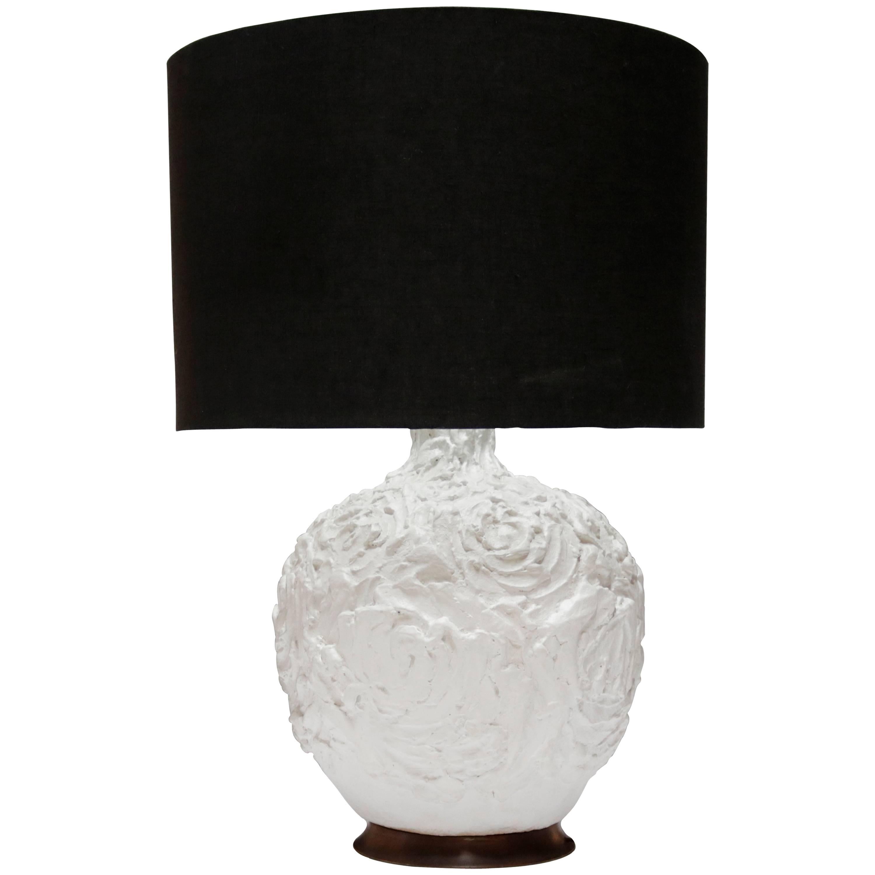 Large Raw Molded Plaster Organic Lamp