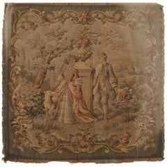 French Aubusson Style Tapestry Fragment with 19th Century Country Side Motif