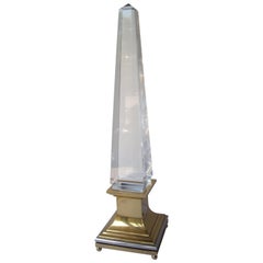 Lampe obélisque de la Maison Jansen en lucite de l'architecte Sandro Petti