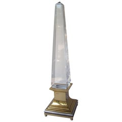 Maison Jansen Lucite Obelisk Lamp by the Architect Sandro Petti