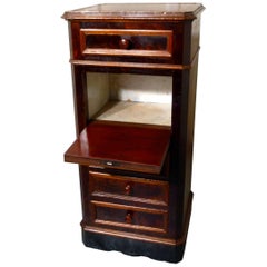 French Flame Mahogany Bedside Cabinet or Night Table
