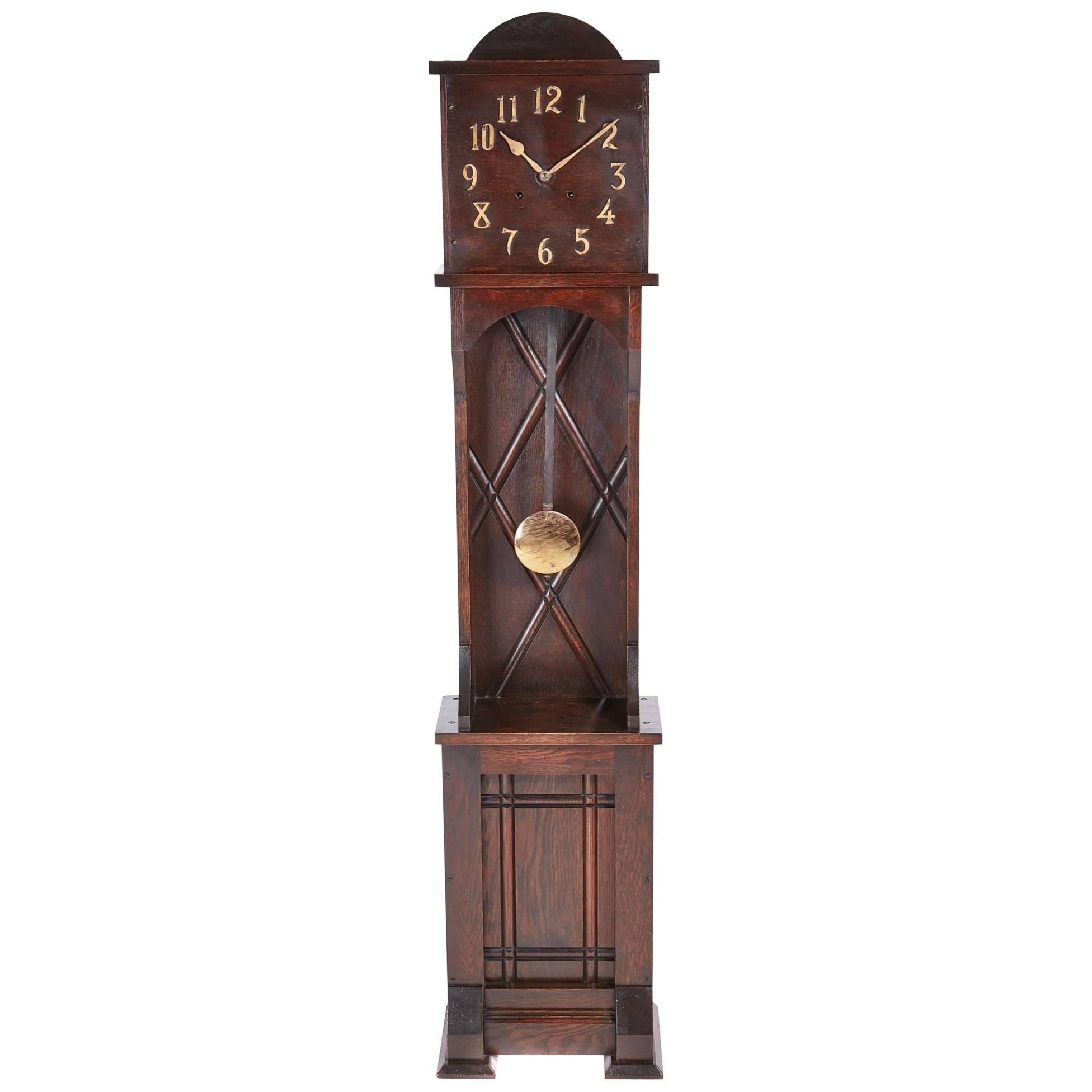 Unusual Art Deco 8 Day Longcase Clock For Sale