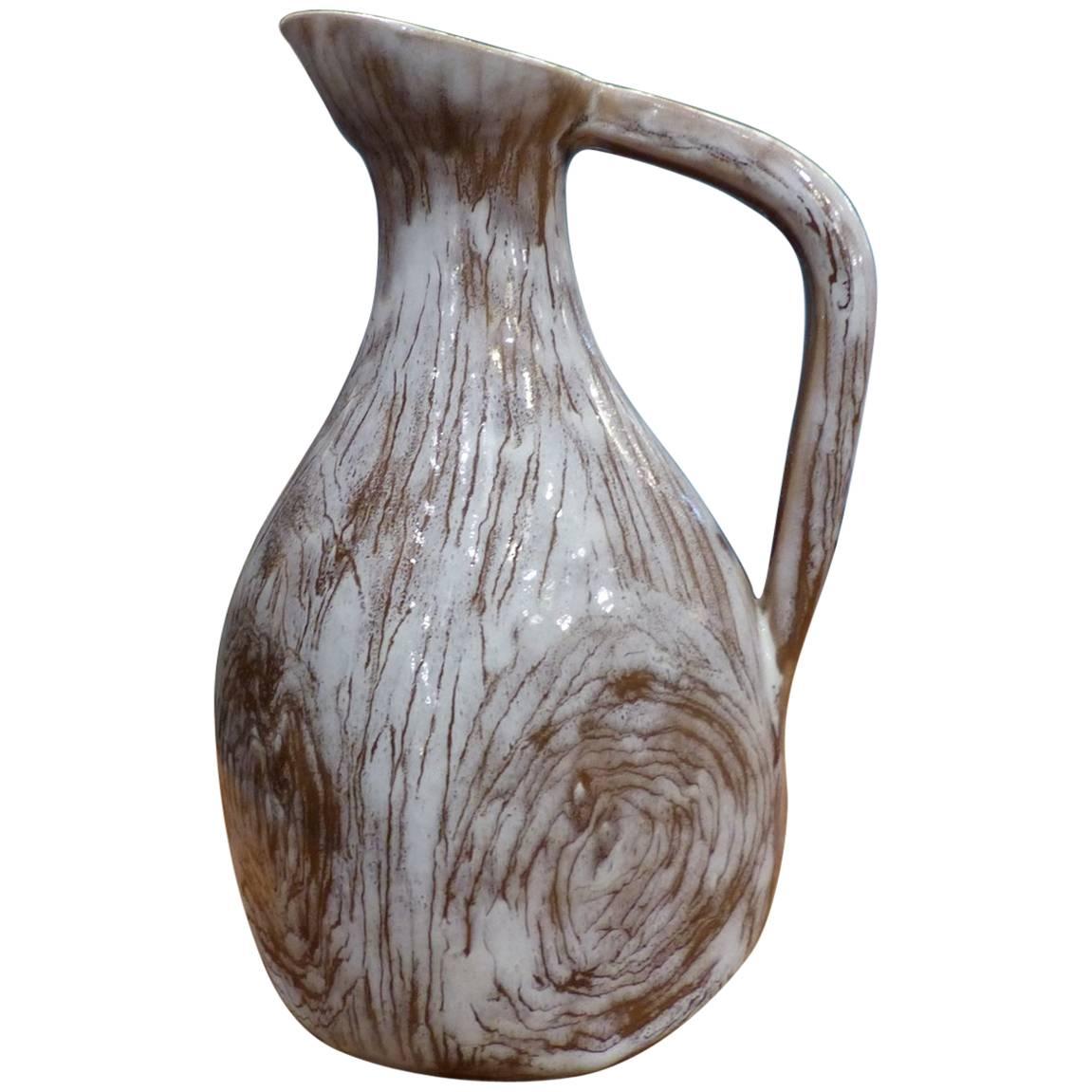 Beautiful Accolay Ceramic Pitcher, circa 1960 For Sale