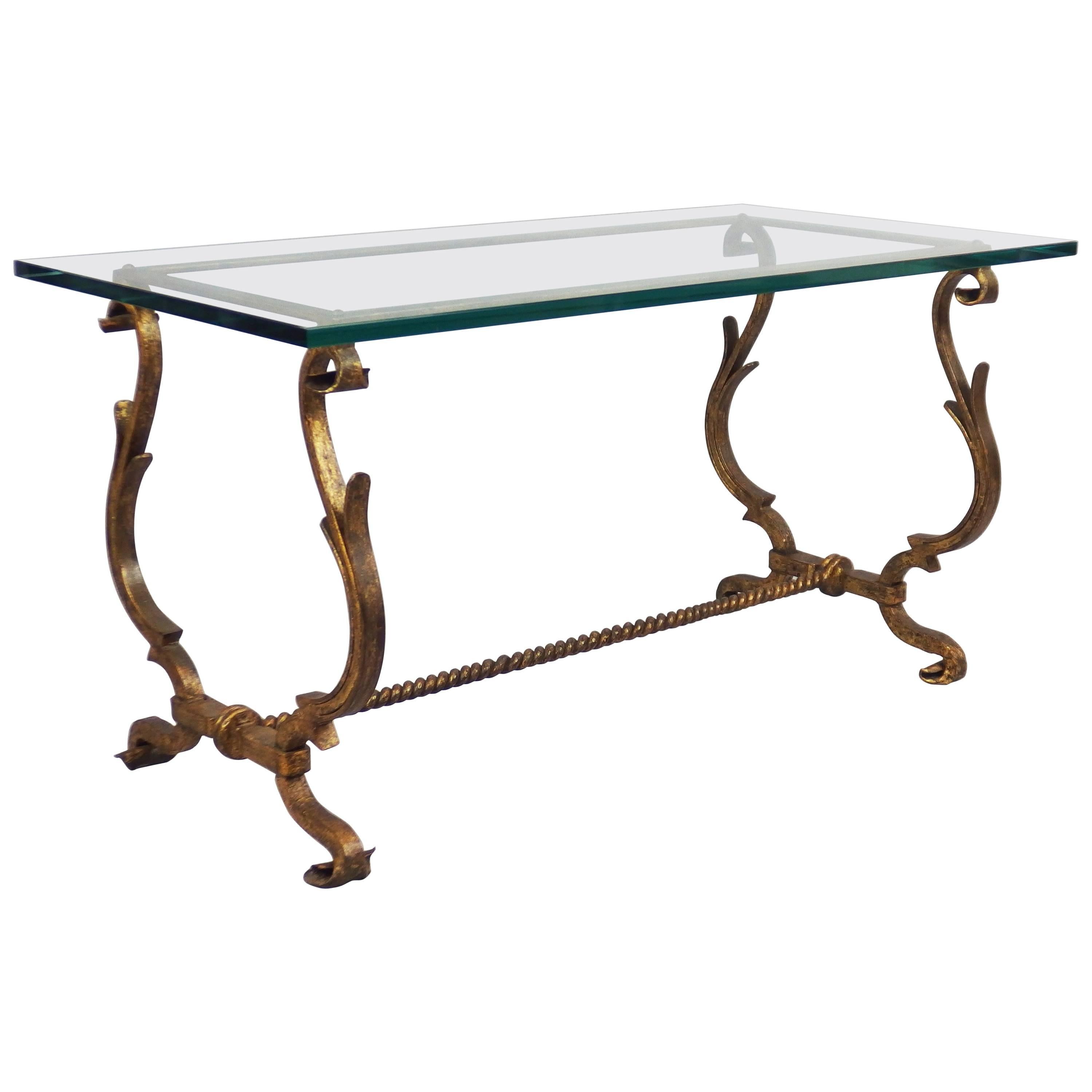 1940s Wrought Iron Coffee Table For Sale