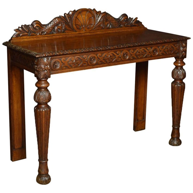 Victorian Carved Oak Hall Table at 1stDibs