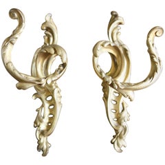 Antique 19th Century French Pair of Bronze Door Handles, Signed P.D.