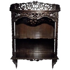 Carved 19th Century Chinese Open Wall Shelves