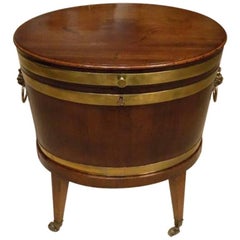 George III Period Cuban Mahogany Oval Lead Lined Wine Cooler