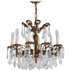 Early 1900s French Bronze Gilt Chandelier
