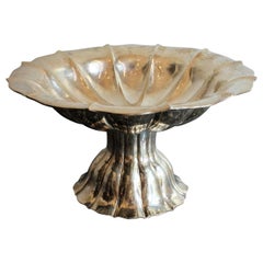 Secessionist Hand Hammered Continental  Silver Compote