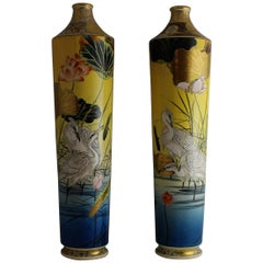 Pair of Meiji Period Japanese Ceramic Satsuma Vase's
