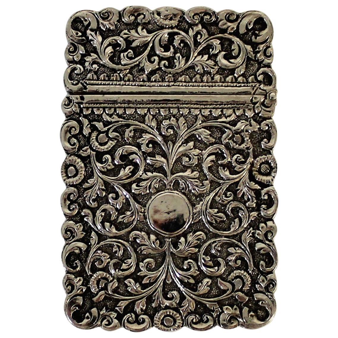 19th Century Sterling Silver Card Case
