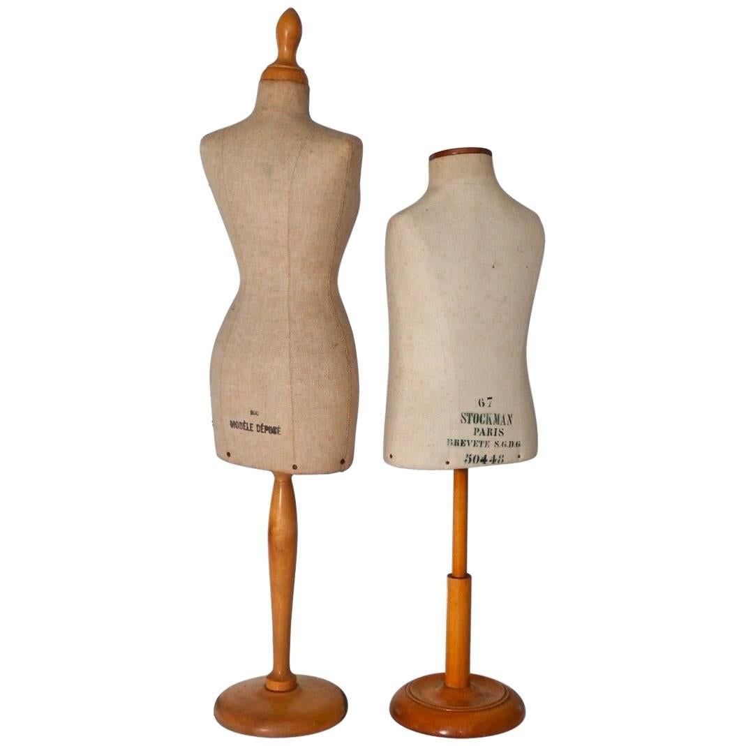 Two Miniature Mannequins / Dress Form For Sale