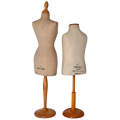 Antique Two Miniature Mannequins / Dress Form