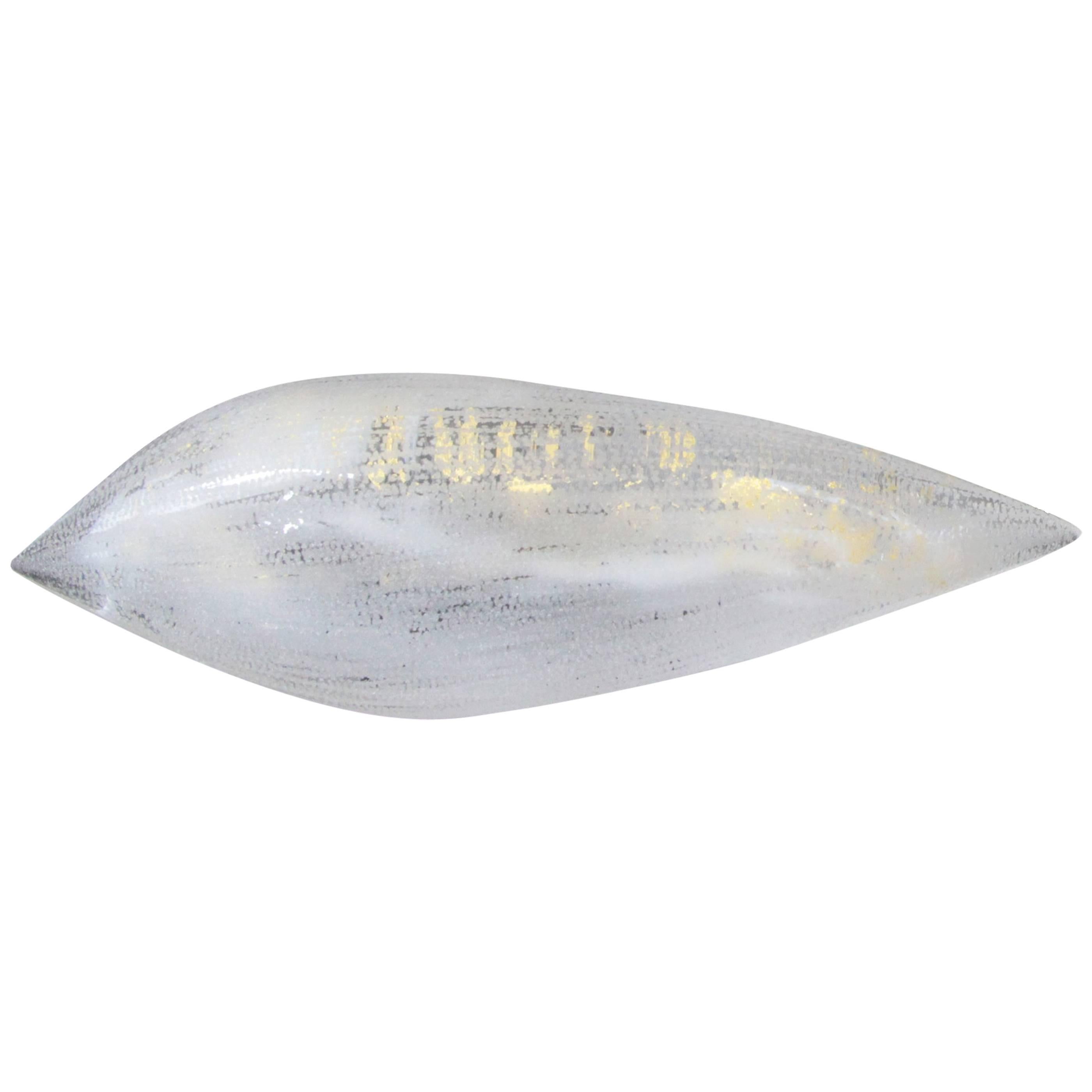 Arioi Glass Art Object DLeuci Studio Contemporary Silver Gold Foil Sculpture For Sale