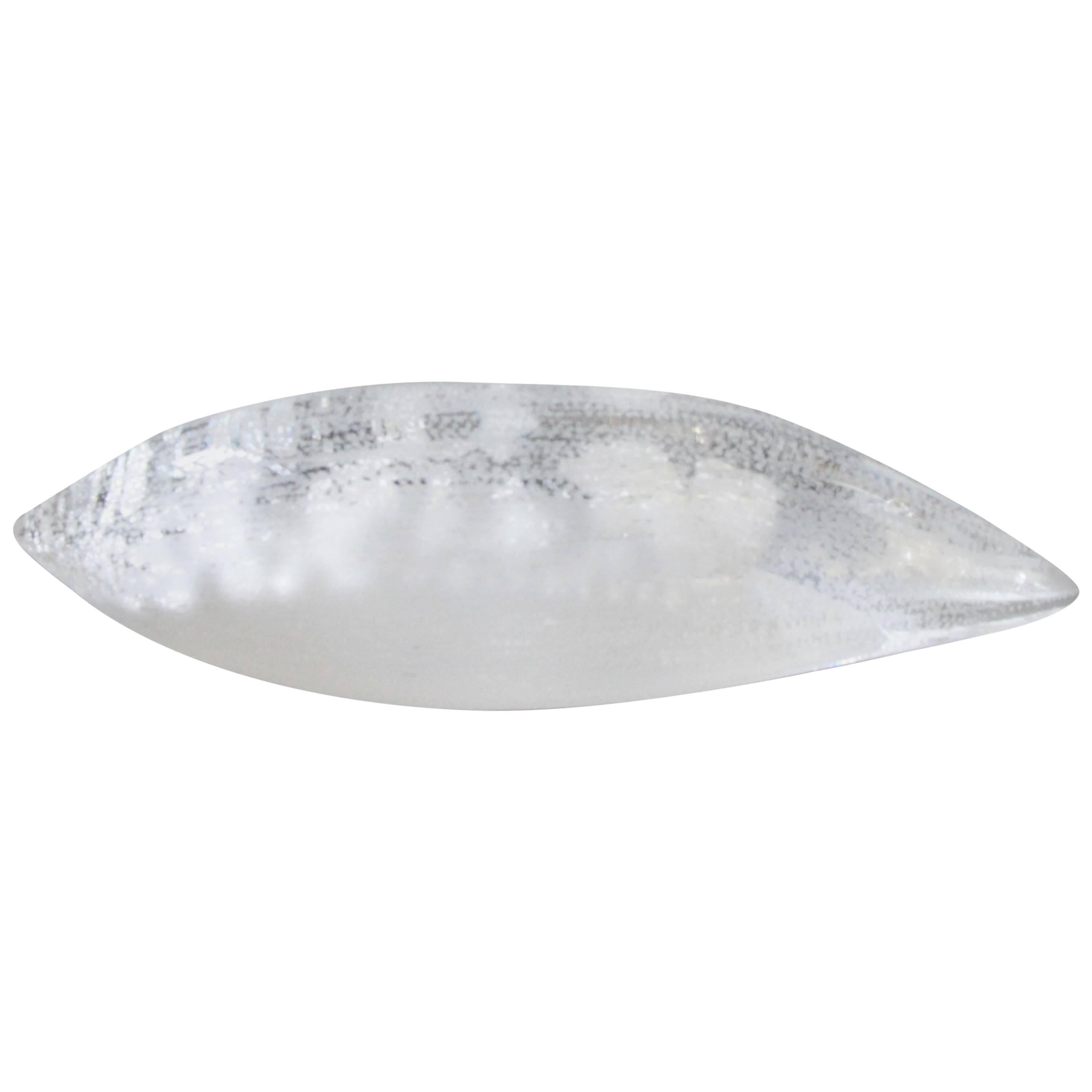Arioi Glass Art Object DLeuci Studio Contemporary Silver Foil Sculpture For Sale