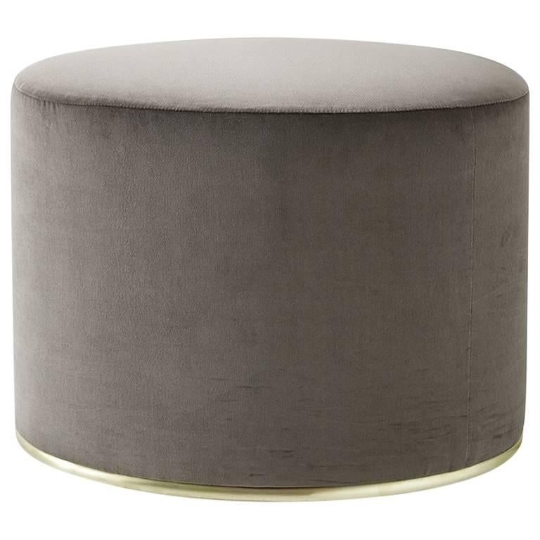 Lou Pouf / Ottoman with Brass Details by Gallotti & Radice For Sale