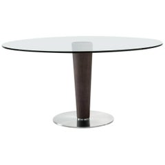 Gallotti and Radice Upside Table in Glass, Metal and Wood