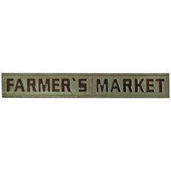 Vintage Metal Farmer's Market Sign