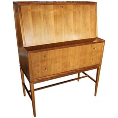 Vintage Mid-Century Modern Drop Front Secretary Desk