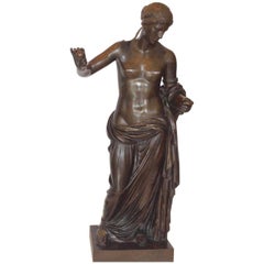 Antique Monumental Bronze Sculpture of Diana of Gabii, Ferdinand Barbedienne