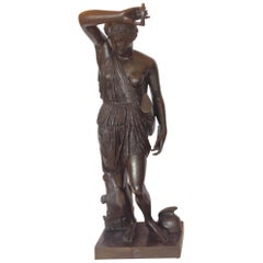 Antique Monumental Bronze Sculpture of Diana of Gabii, Ferdinand Barbedienne