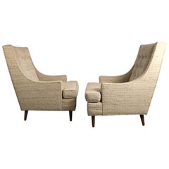 Classic Mid-Century Modern Highback Lounge Chairs after Harvey Probber