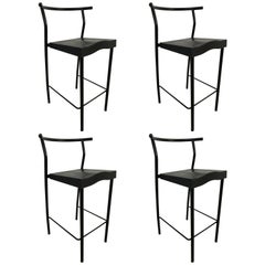 Vintage Set of Four Philippe Starck “Hi-Gold” Bar / Counter Stools for Kartell, Italy