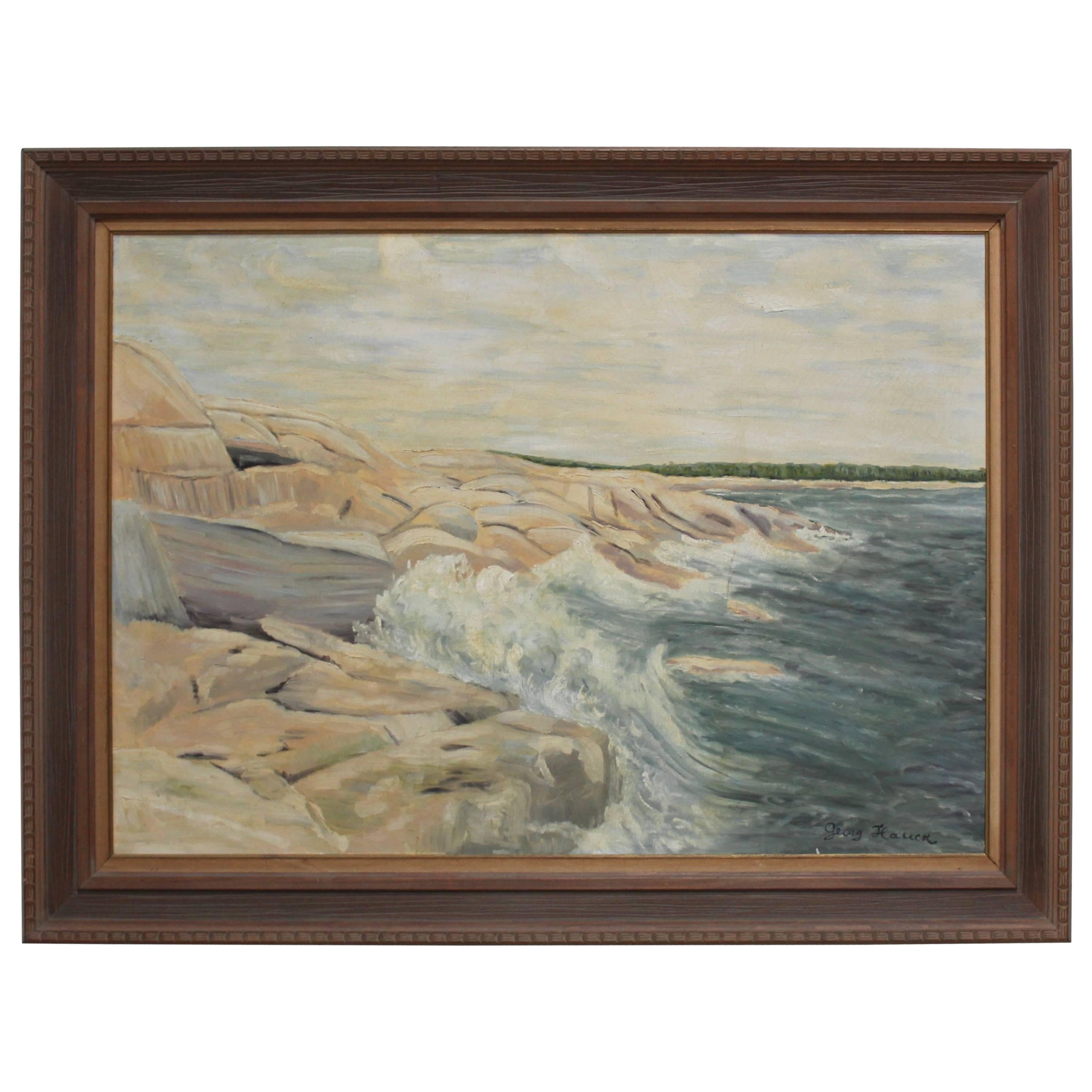 1950s Swedish Seascape Painting