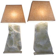 Pair of Monumental 1960s 'Stone’ Lamps