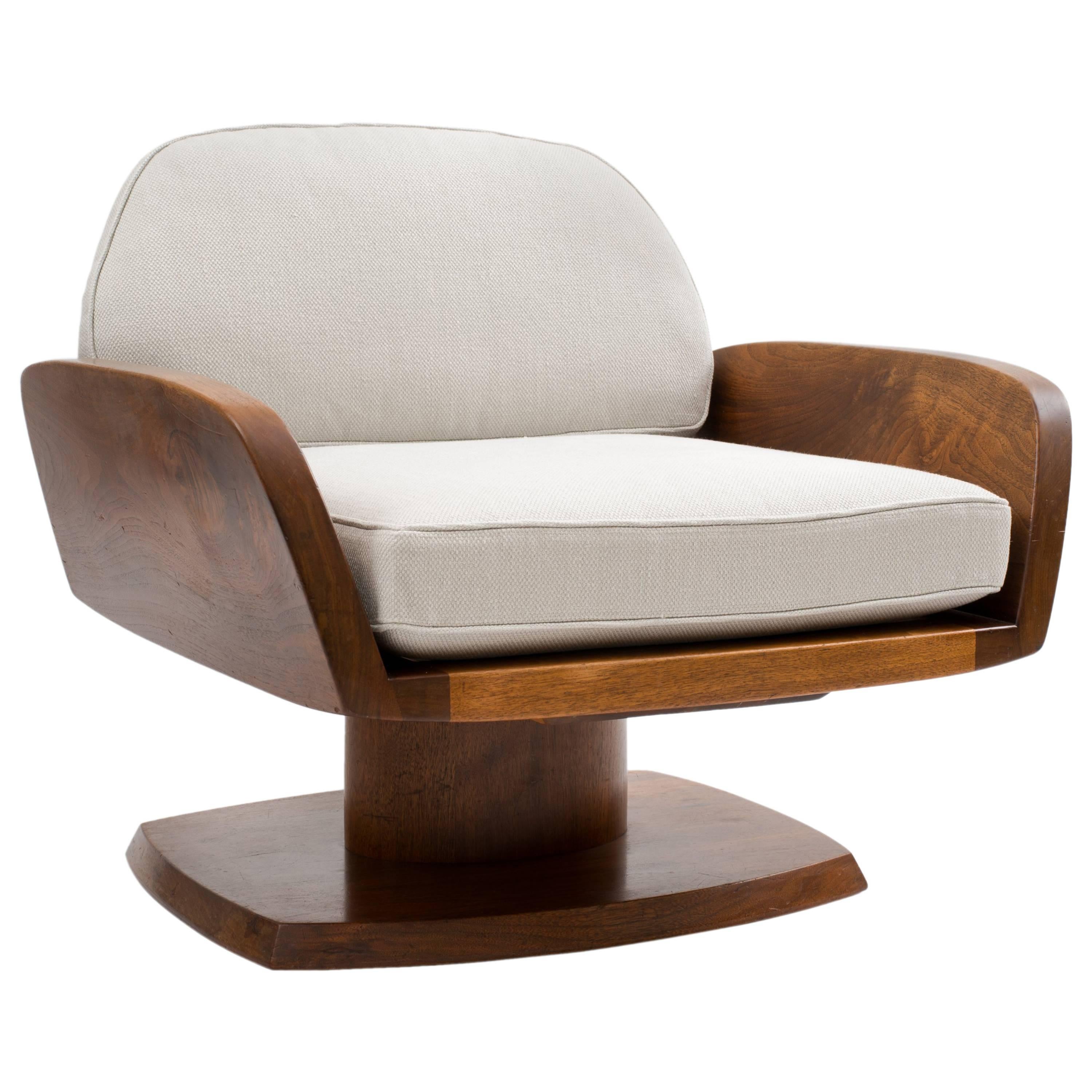 Robert Whitley American Studio Craft Movement Upholstered Lounge Chair, 1968
