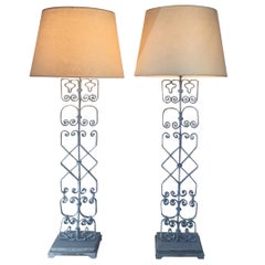 Pair of Wrought Iron Table Lamps