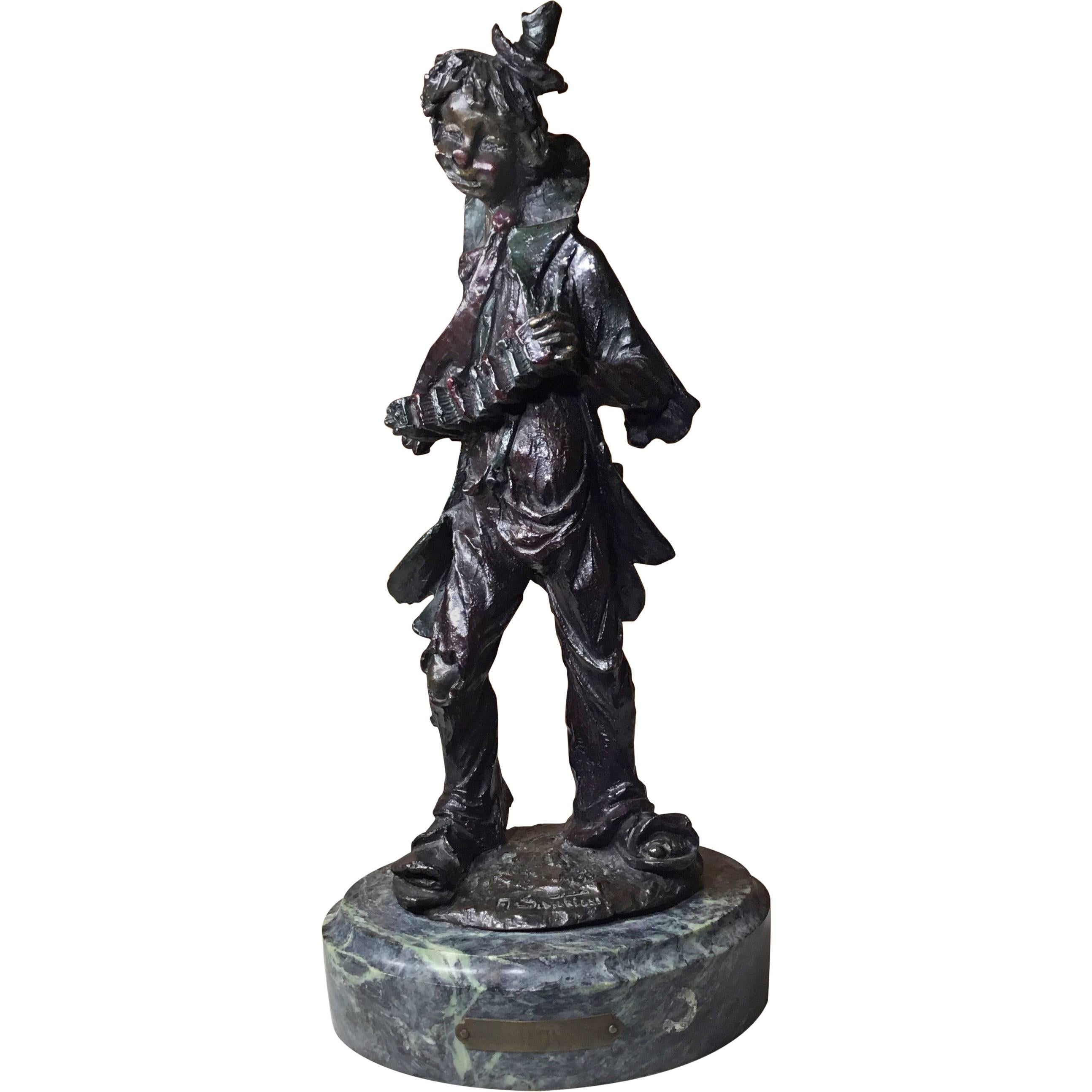 Clown di bronzo di A. Santini in vendita