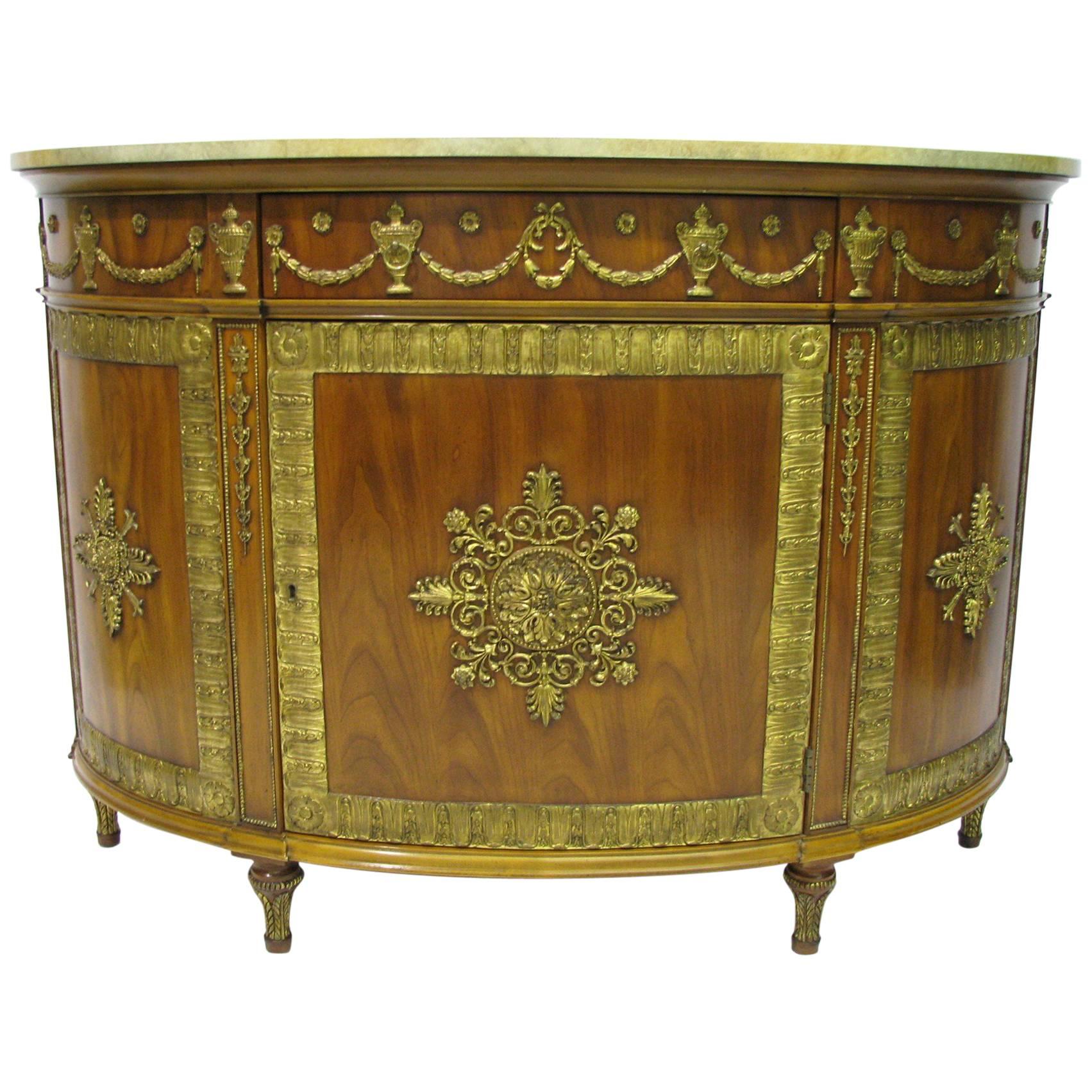 John Widdicomb Neoclassic Style Demilune Cabinet For Sale