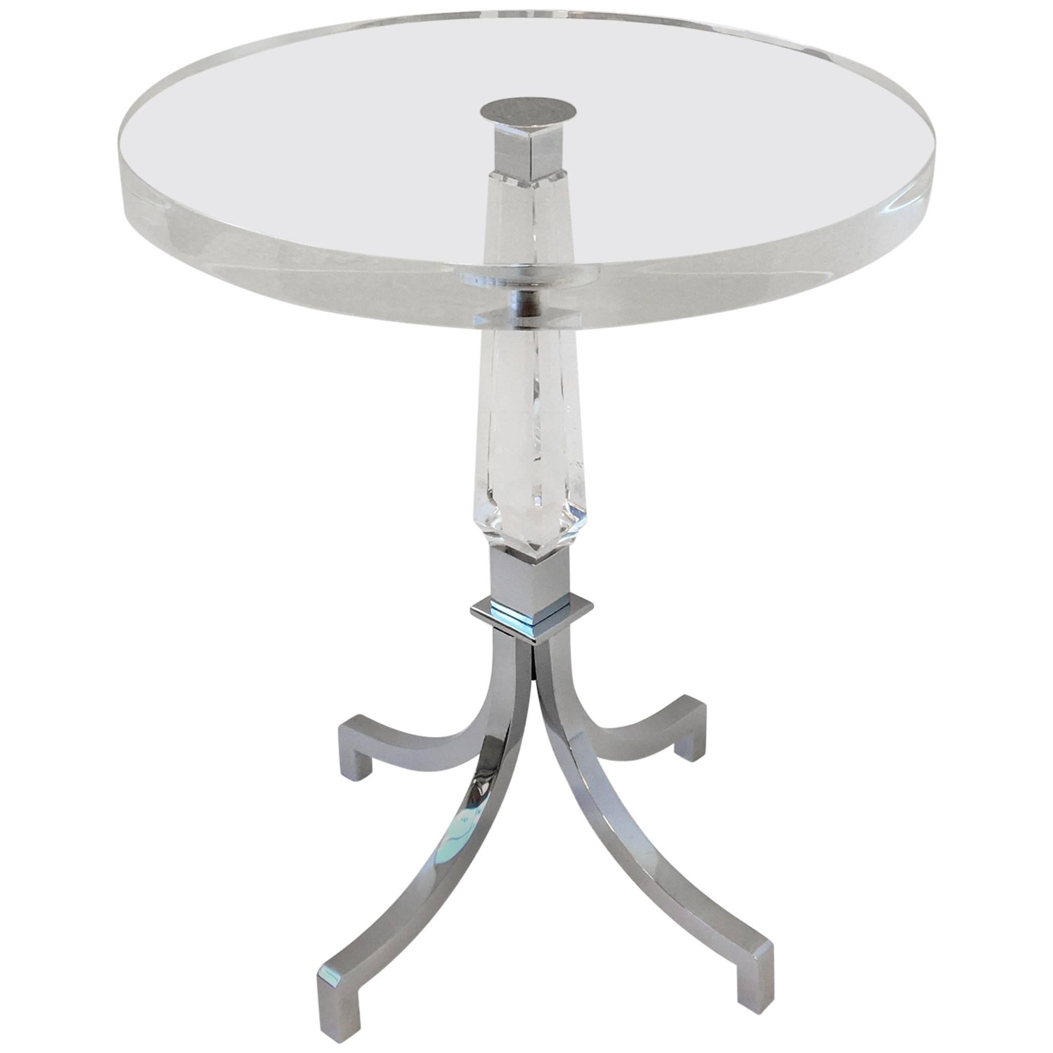 Acrylic and Chrome Occasional Table by Charles Hollis Jones