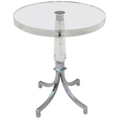 Acrylic and Chrome Occasional Table by Charles Hollis Jones