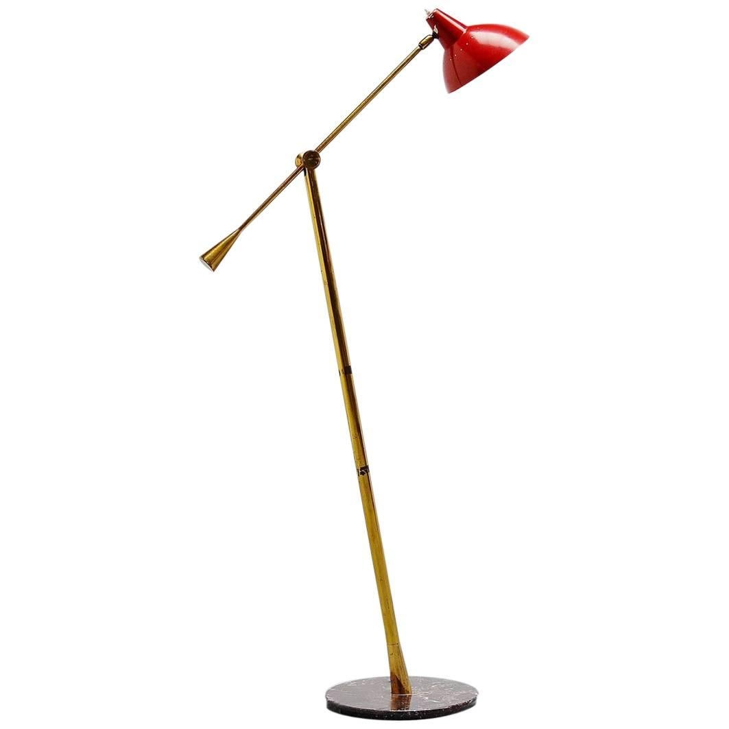 Stilnovo Floor Lamp with Marble Base, Italy, 1950 For Sale