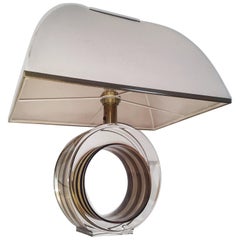 Brass and Lucite Table Lamp, Italy